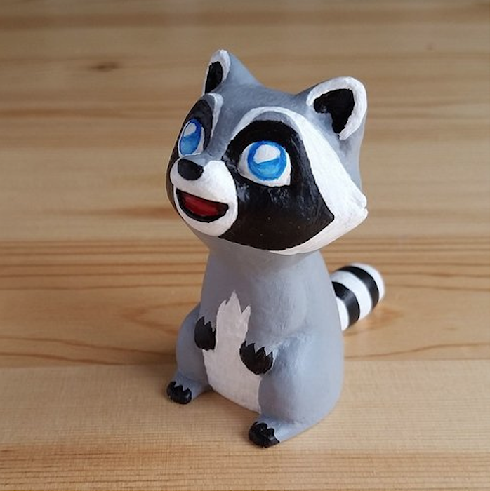 raccoon pinshape figurine animais racoon guaxinim modelo brinquedos jogos 3D print model - Mito3D