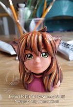 teeko karakteri heykelcik pinshape chirault sevimli kız fantezi karakter modeli oyuncaklar oyunlar 3d print model - Mito3D