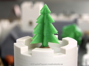 simple 3d-printable pine tree pinshape miniature model decoration 3d print model - Mito3D