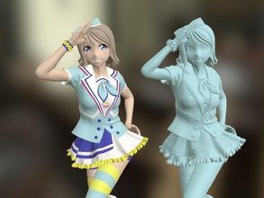 yousoro pulando coração pinshape personagem aqours watanabe lovelive sol ídolo anime garota 3d design 3d print model - Mito3D