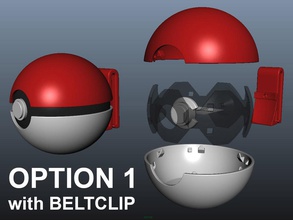 pokeball clip cintura pinshape disegno 3d 3d print model - Mito3D