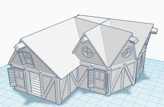 simple maison taille moyenne pinshape ville village l'actif tte hutt résidence villa construction médiévale l'intérieur jouet jouer jeu l'impression haus 3d print model - Mito3D