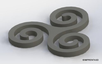 triskel pinshape triskèle triskelion 3d print model - Mito3D