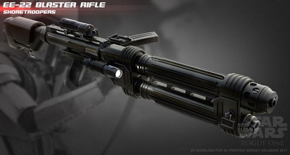 22 blaster rifle pinshape starwarsweapons adereços arma imperial militar cosplay starwars shoretroopers malandro 3d print model - Mito3D