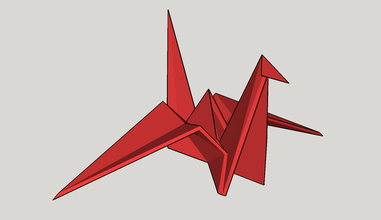 origami crane pinshape design model 3d print model - Mito3D