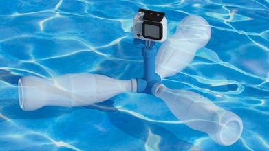 gopro float trípode botella pet pinshape flotador manejar 3d print model - Mito3D