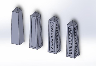 obeliscos 25mm base 100mm altura terreno pinshape 3d design 3d print model - Mito3D