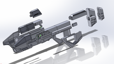 halo fucile d'assalto pinshape pcb pcb3d stampa proteus fig arduino assalto oggetti scena 3d print model - Mito3D