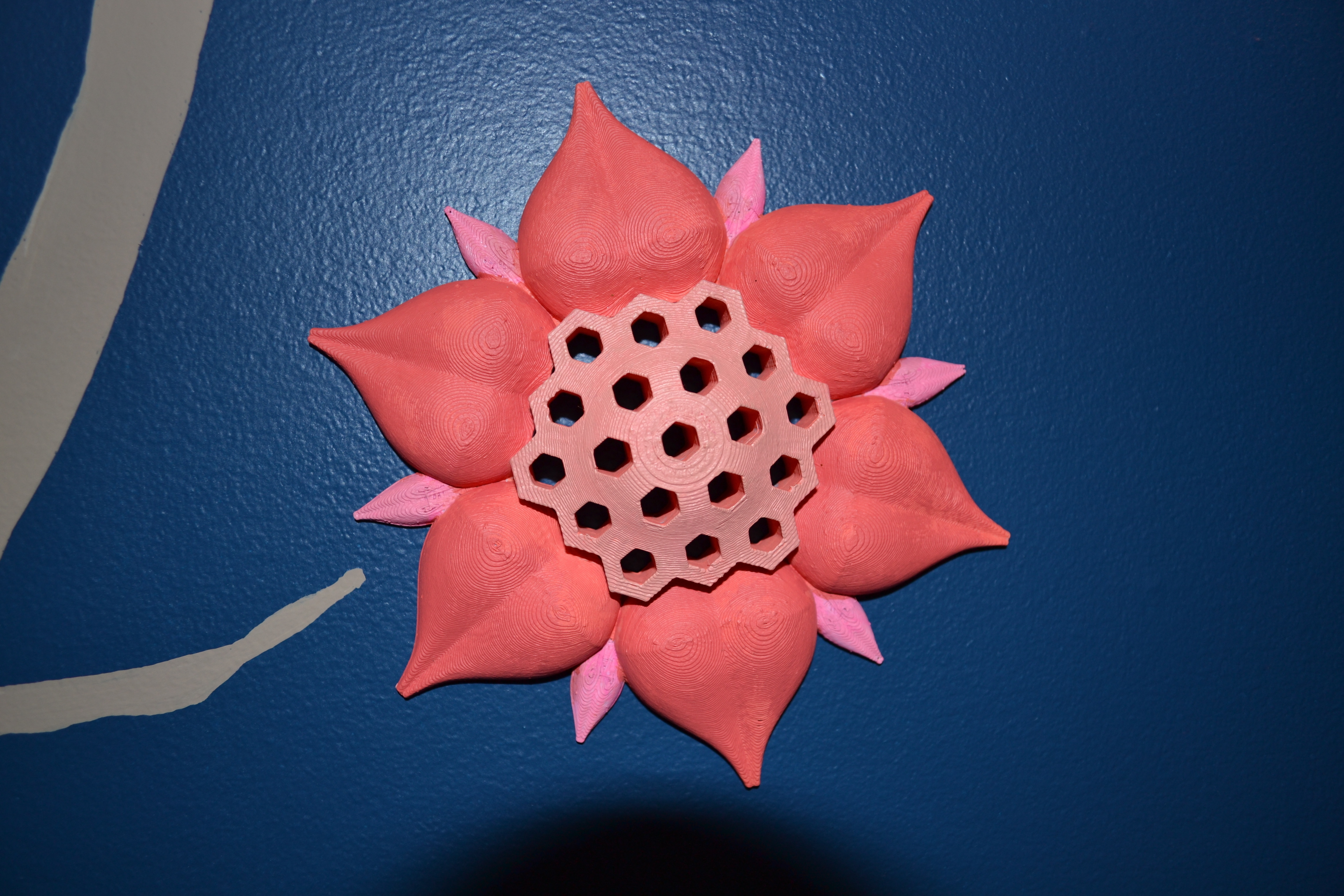 peine miel flor arte pared pinshape pintar fácil impresión decorativos decoración art 3D print model - Mito3D