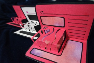 amore modello greeting card pinshape popup papercraft scrapbooking saluto 3d print model - Mito3D