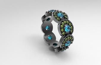 circles pinshape ring-jewelry ring rings jewelry 3d print model - Mito3D