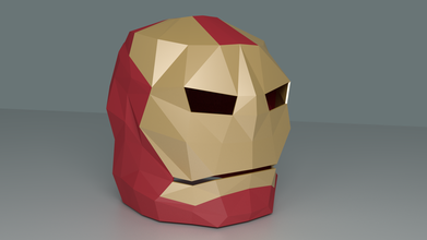 lowpoly ironman maschera pinshape avengers 3d print model - Mito3D