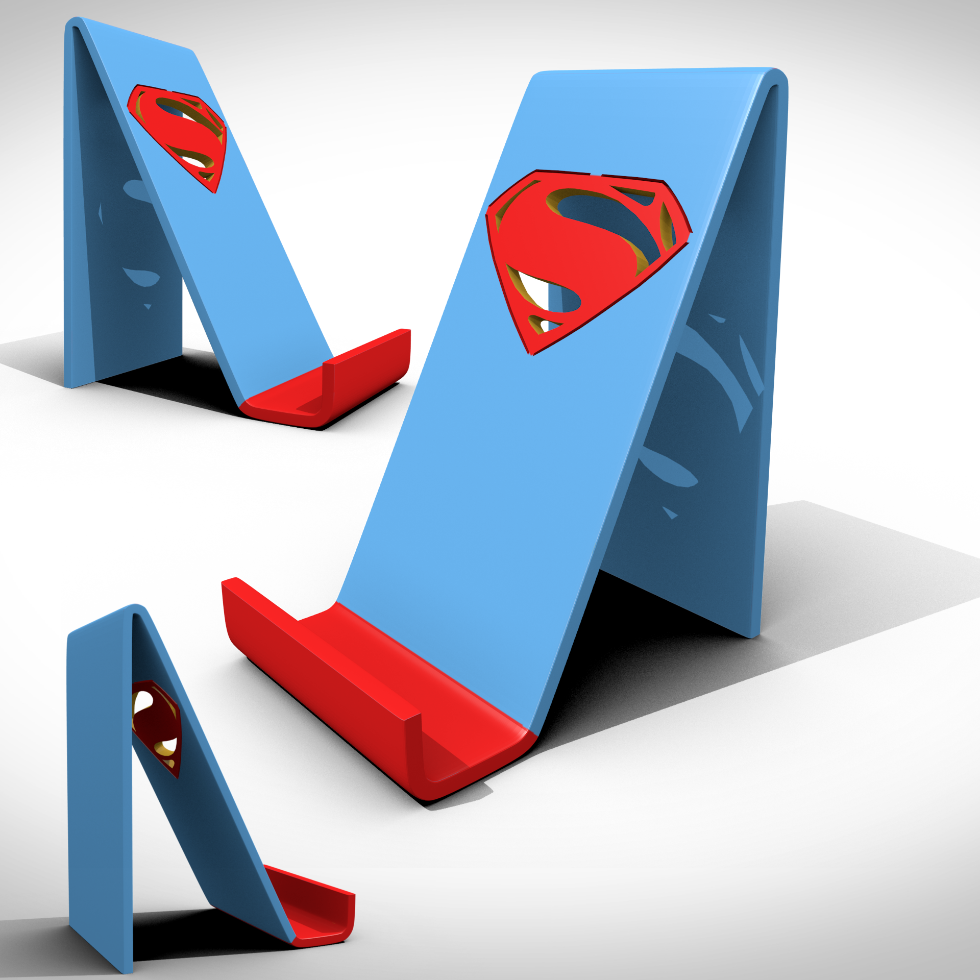superman support smartphone pinshape support-for-smartphone-or-tablet 3D print model - Mito3D