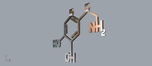 felicidad molécula colgante pinshape cuarzos ciencia dopamina 3d print model - Mito3D
