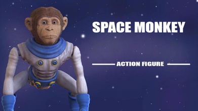 uzay maymunu pinshape karakter şekil yaratık oyun dekoratif dekorasyon oyuncak minyatür scifi articullated aksiyon figürü stopmotion hayvan maymun yarışma alanı tasarım 3d print model - Mito3D