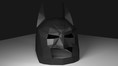 poli batman máscara pinshape superhéroes vengadores lowpoly 3d print model - Mito3D