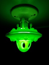 flying saucer led lightbulb fixture pinshape ufo light space-design-contest space spaceship 3d print model - Mito3D