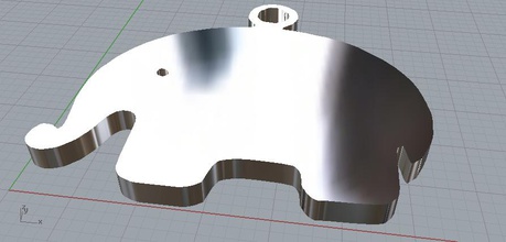 kolye fil basit pinshape doğa hayvan 3d print model - Mito3D