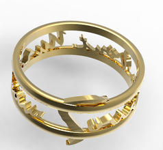tribute apollonaire ring sous le pont mirabeau pinshape french poetry apollinaire 3d print model - Mito3D