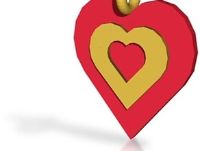 heart pendant 2 pinshape pendants heart-charm 3d print model - Mito3D