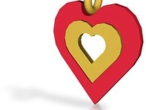 heart gold pendant pinshape heart-charm pendants 3d print model - Mito3D