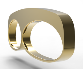3 fingers classic men ring pinshape ring-jewelry simple men's-ring 3d print model - Mito3D