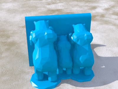 ours famille pinshape glamour style salle séjour maison l'ours 3D print model - Mito3D