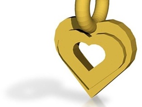 heart pendant 3 pinshape pendants heart-charm 3d print model - Mito3D