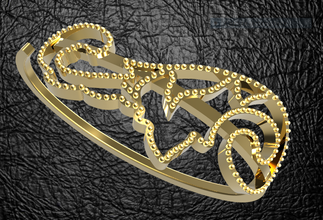 2 fingers fancy leaf ring pinshape elegant jewelry- 3d print model - Mito3D