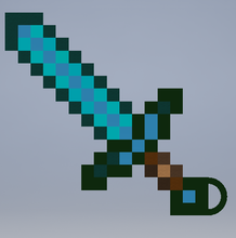 minecraft diamant épée clé chaîne pinshape l'épée 3d print model - Mito3D