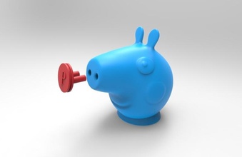 peppa dentifricio dispenser tappo pinshape topper pig 3d print model - Mito3D