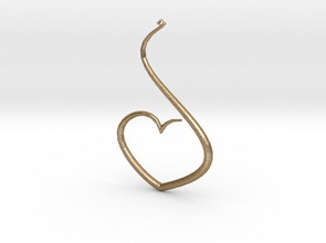 love heart pendant pinshape golden lady womens keyring valentine anniversary accessory birthday women girl 3d print model - Mito3D