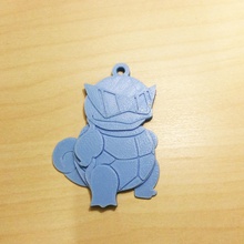 squirtle Anahtarlık pinshape cazibe ücretsiz gameboy marş oyun çocuğu basit sevimli nitendo anahtar zinciri mavi pokemon 3d print model - Mito3D
