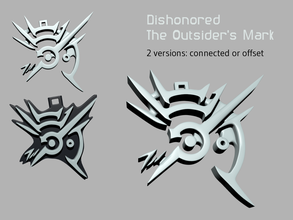dishonored marca pinshape pingente chaveiro jogos sociedade 3d print model - Mito3D