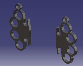 knuckle duster Ohrringe pinshape 3d print model - Mito3D