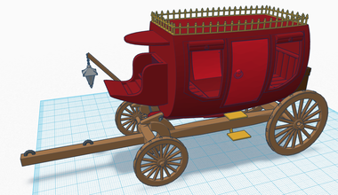 stagecoach chariot pinshape horse driving middle-ages medieval decoration asset gaming game road travel wheels pferdewagen carriage wagon car cart kutsche 3d print model - Mito3D