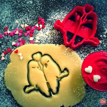 love birds cookie cutter pinshape baking kitchen valentine valentines valentines-day 3d print model - Mito3D