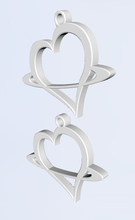 2 cosmo cuori pinshape gioielli pendent fascino cuore 3d print model - Mito3D