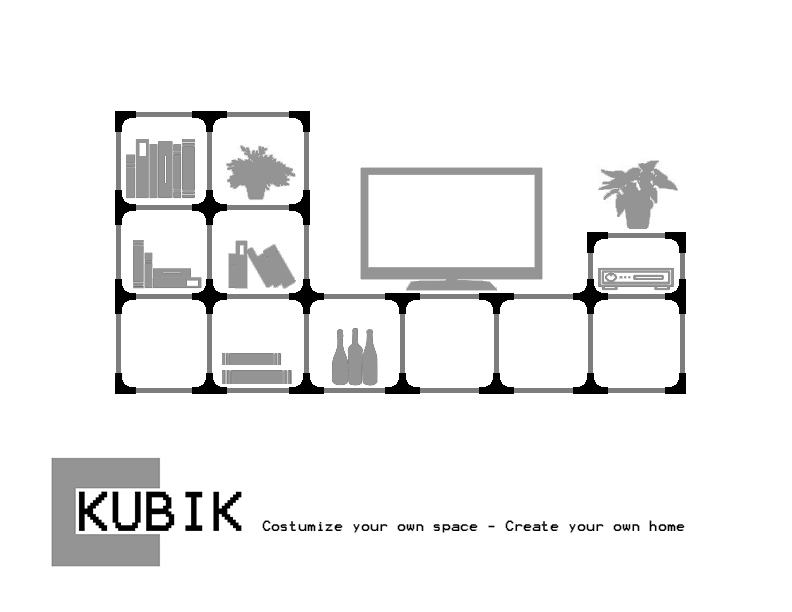 kubik costumizable estanterías articulaciones pinshape pie organizador muebles estante soporte hogares 3D print model - Mito3D