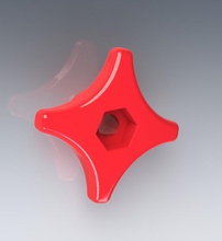 manopola stella 4 braccia bullone m6 dado pinshape 3d print model - Mito3D