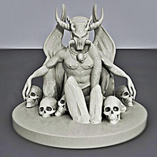 diabo pinshape escultura personagem chamas inferno crânio criatura monstro modelagem concurso 3d print model - Mito3D