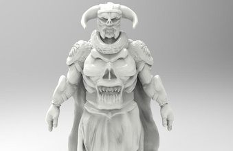 skull dead pinshape sculpture art warriors evil medieval warrior character character-modeling-contest 3d print model - Mito3D