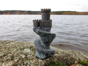 spiral kule pinshape kale yapısı bina Minyatürler 3d print model - Mito3D