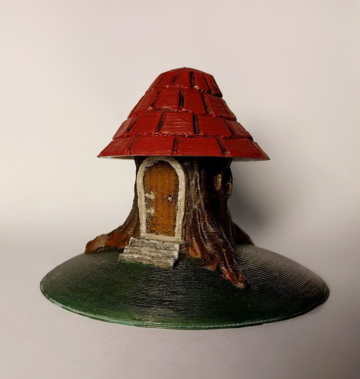 kütük ev pinshape ağaç bina gnome peri hut 3D print model - Mito3D