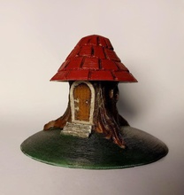 kütük ev pinshape ağaç bina gnome peri hut 3d print model - Mito3D