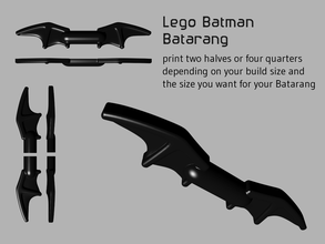 lego batman - batarang pinshape prop cosplay lego-batman 3d print model - Mito3D