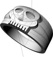 skullring pinshape 3d-design 3d print model - Mito3D