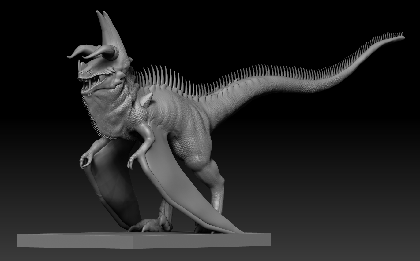 dino Kreatur pinshape Charakter modelling contest 3D print model - Mito3D