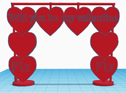 giorno san valentino progetto pinshape cuore ponte red amore 3D print model - Mito3D