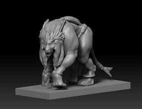 humanoid lion creature pinshape character-modeling-contest -zbrush -3d-model animal-crossing 3d print model - Mito3D